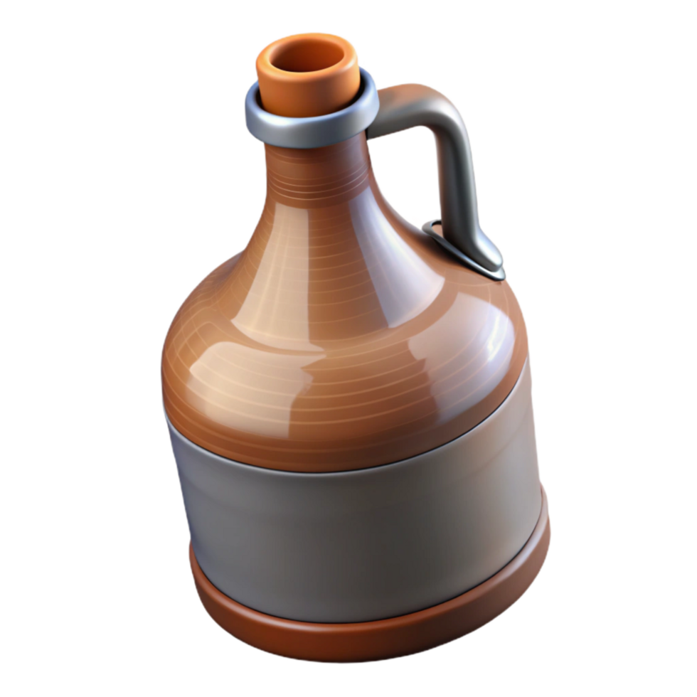 dramatic vintage Empty Beer Growler with Black Cap Isolated png