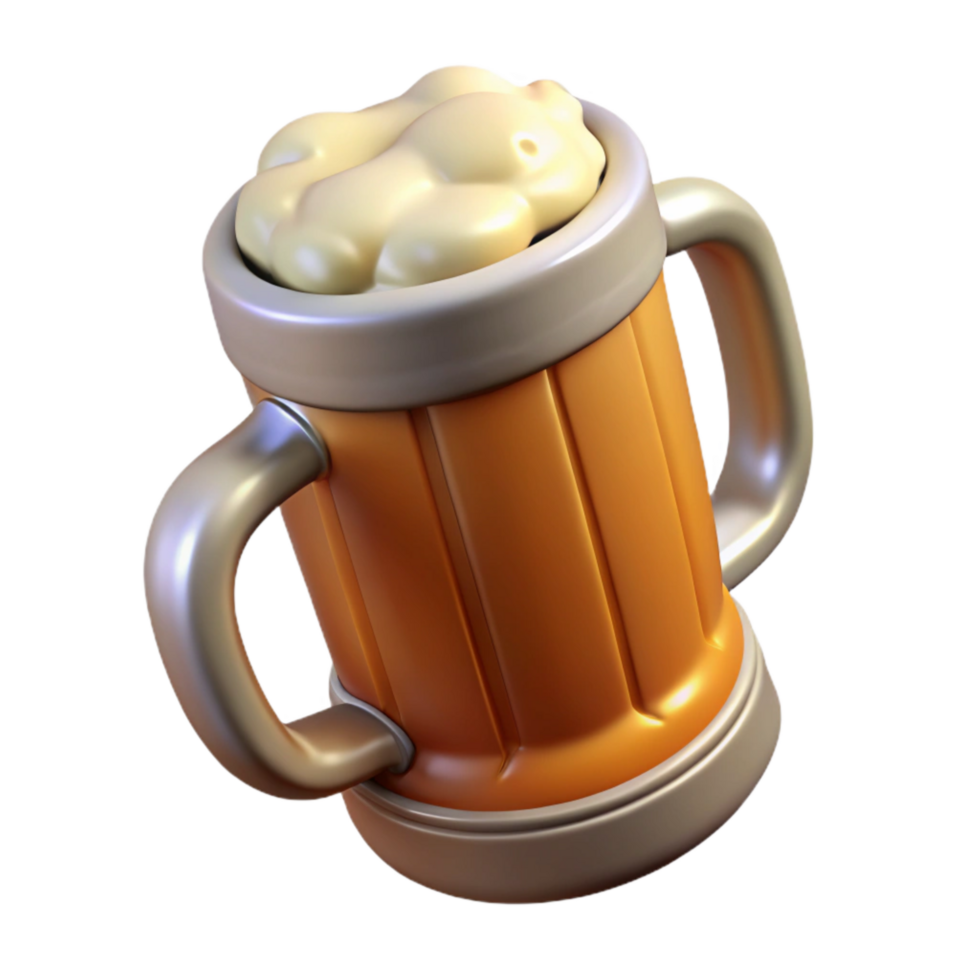 serene artistic Empty Beer Mug with Handle Isolated detailed png