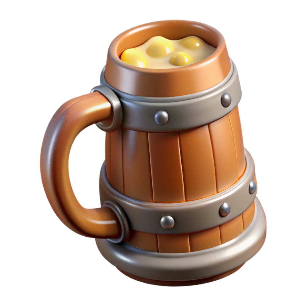beautiful modern Empty Beer Stein with Handle Cutout professional png