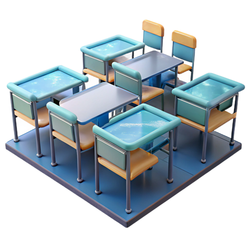 impressive rustic Empty Classroom with Desks Transparent detailed png