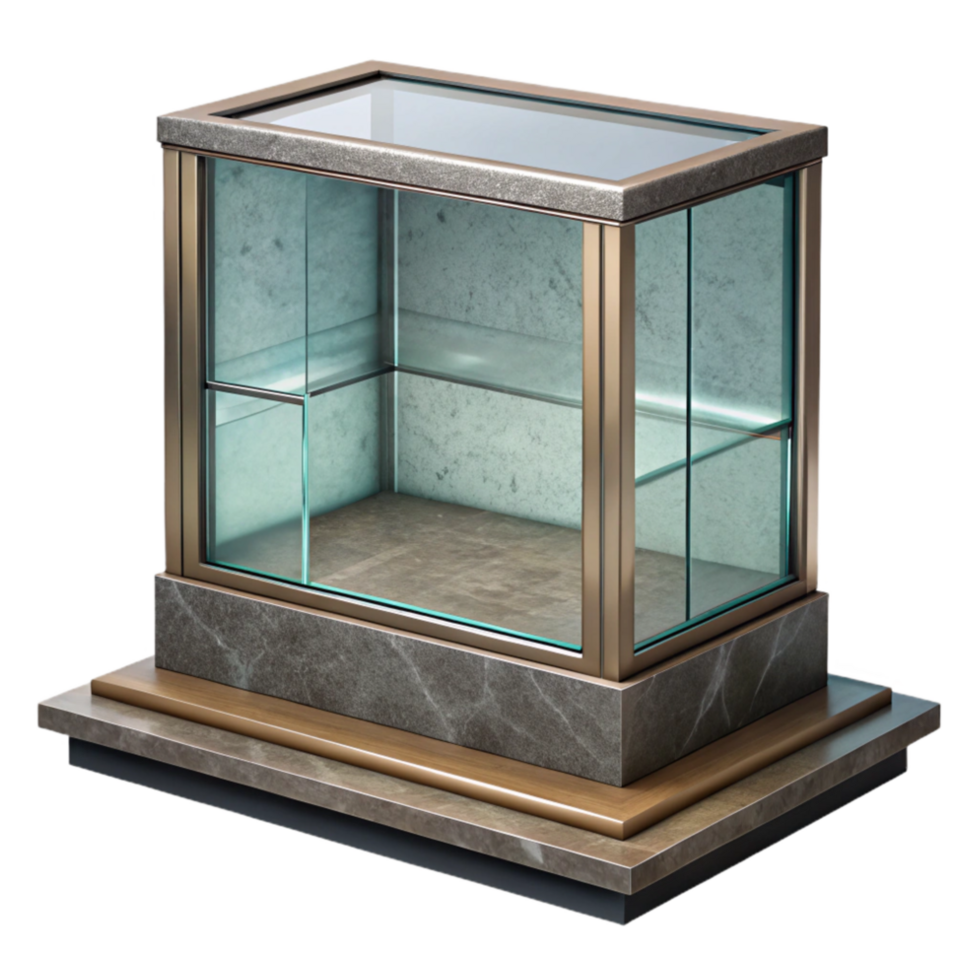 wonderful minimalist Empty Display Case Glass Panels Transparent Background png