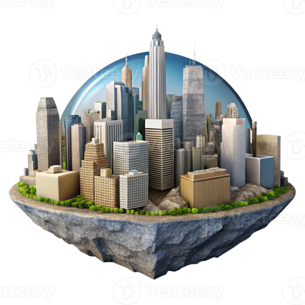 beautiful classic Urban Skyline Panorama Day View Cutout high resolution png