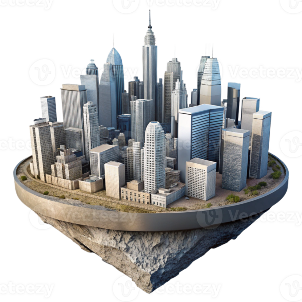 elegant artistic Urban Skyline Panorama Day View Cutout exclusive png