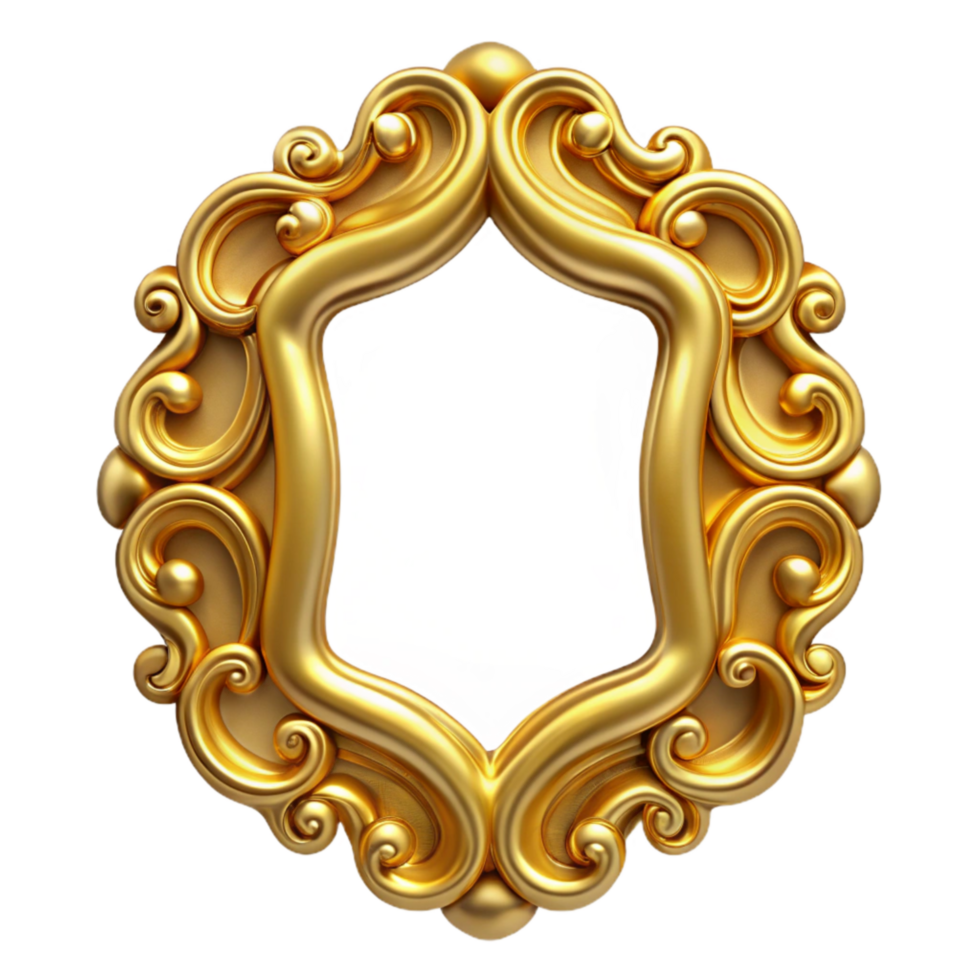 stunning classic Empty Frame Gold Ornate Isolated on White original png