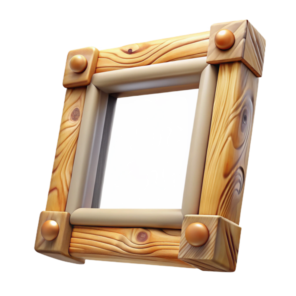 impressive rustic Empty Frame Wooden Texture Isolated Transparent Background detailed png