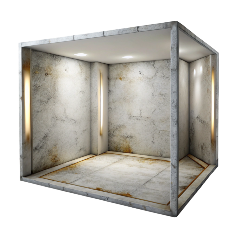 stunning minimalist Empty Room with White Walls Transparent Background professional png