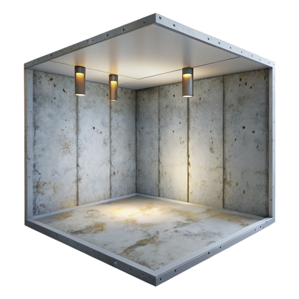 magnificent minimalist Empty Room with White Walls Transparent Background detailed png