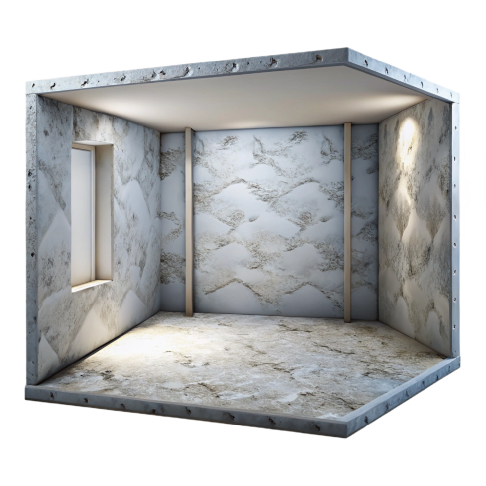 magnificent rustic Empty Room with White Walls Transparent Background original png