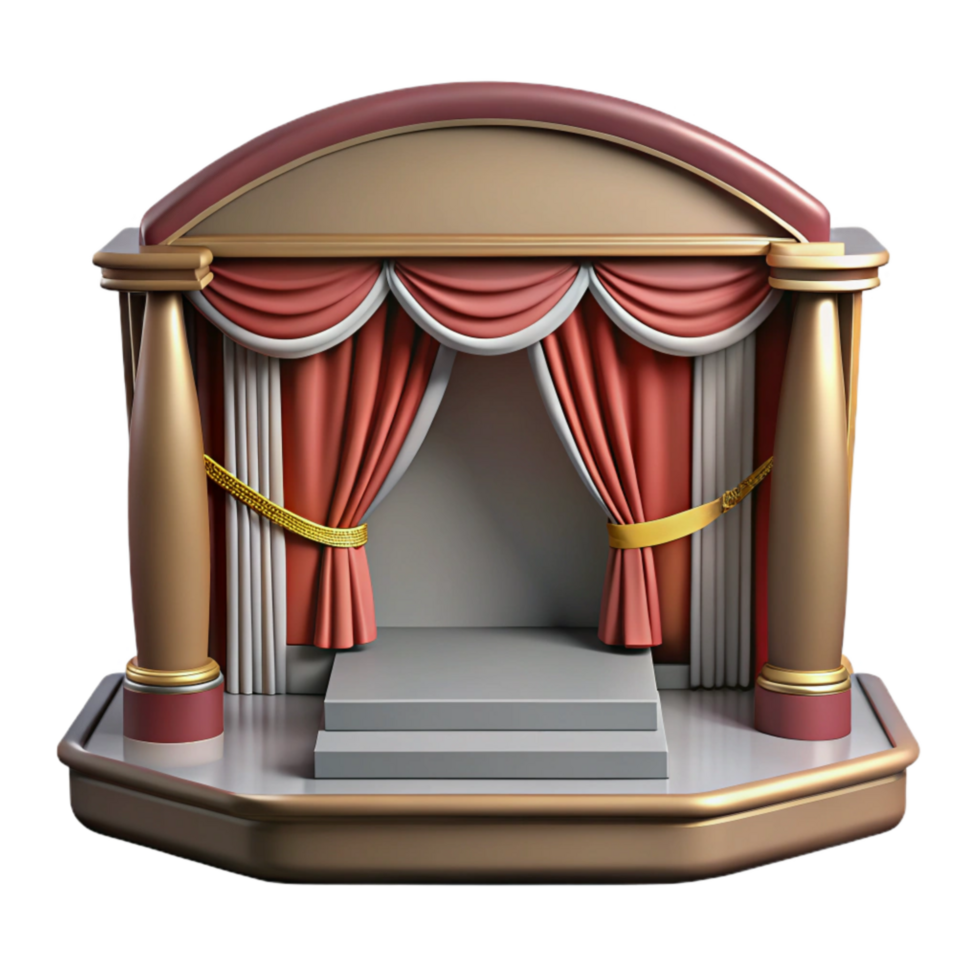 stunning minimalist Empty Theater Stage with Curtains Transparent genuine png