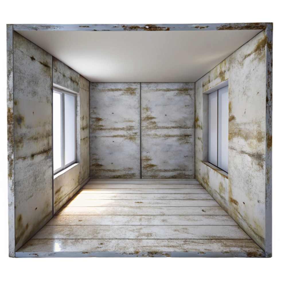 wonderful vintage Empty Room with White Walls Transparent Background exclusive png
