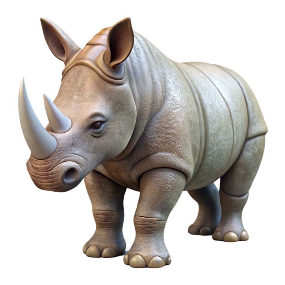 serene minimalist Endangered Rhino Profile Cutout Transparent Background png