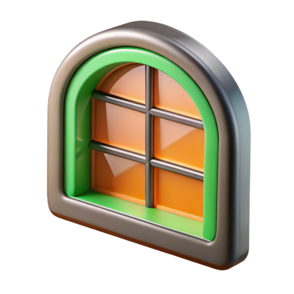 vibrant rustic Energy Efficient Window Closeup Isolated Element authentic png