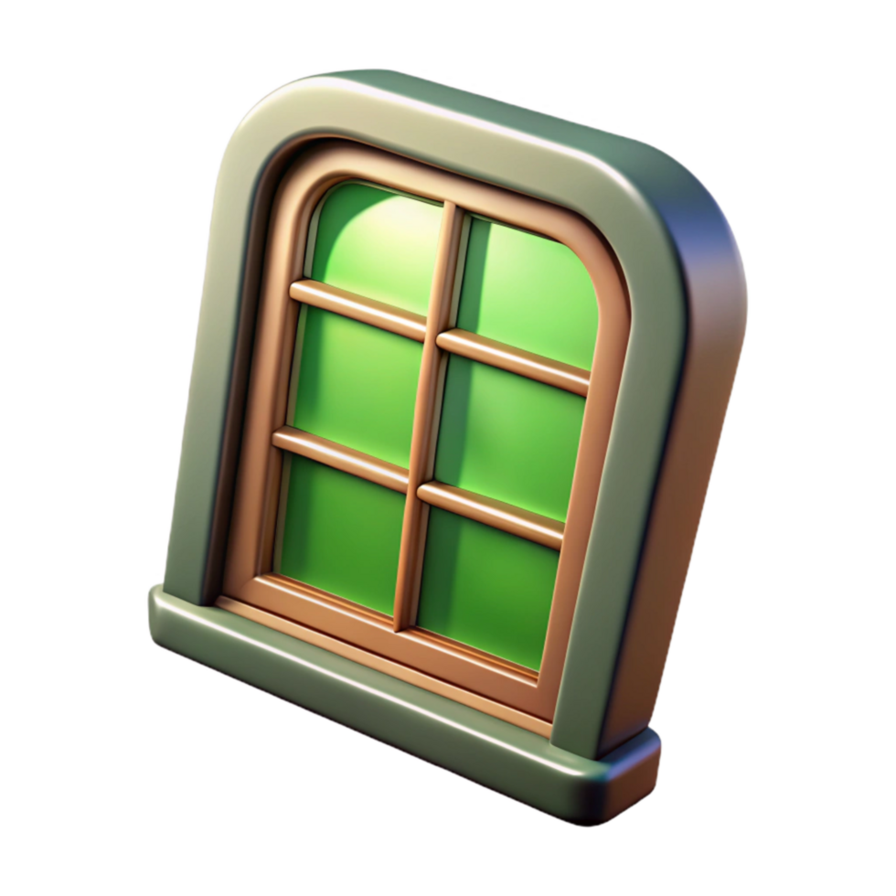 vibrant vintage Energy Efficient Window Closeup Isolated Element authentic png
