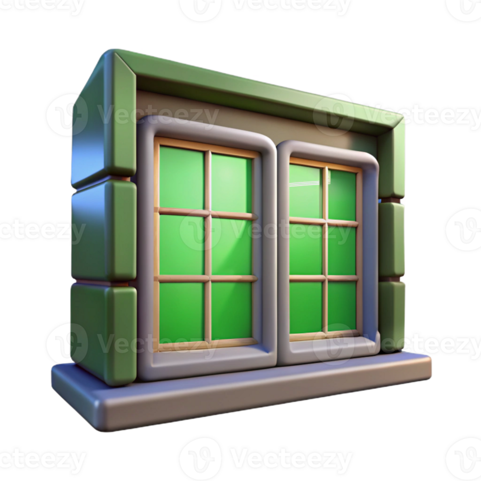 stunning creative Energy Efficient Windows Front View Isolated detailed png