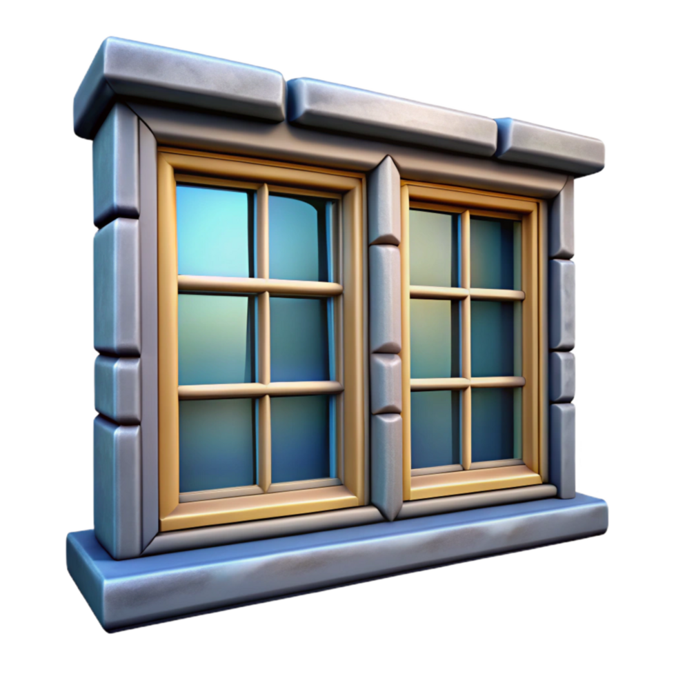 beautiful modern Energy Efficient Windows Front View Isolated professional png