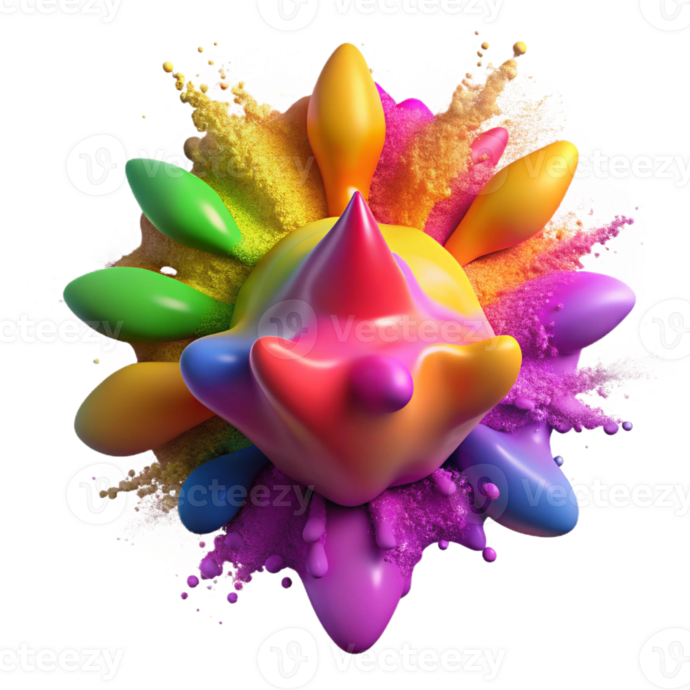 vibrant creative Vibrant Indian Holi Festival Colors Powder Explosion Transparent premium png