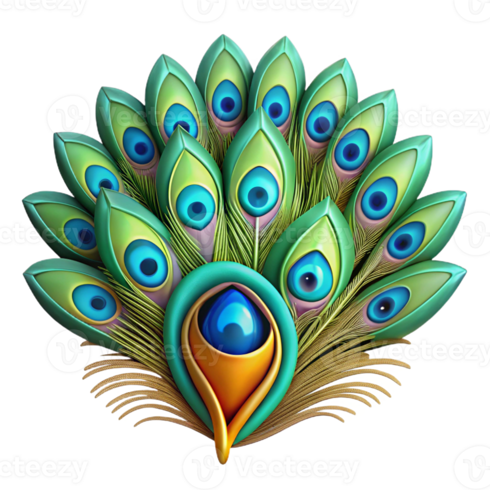 magnificent artistic Vibrant Indian Peacock Feather Decorative Element Transparent professional png