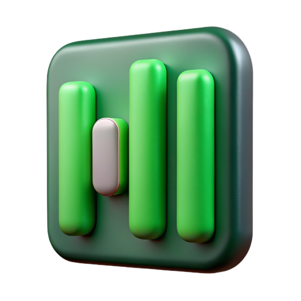 elegant contemporary Equalizer Bars Green Display Cutout Transparent Background png