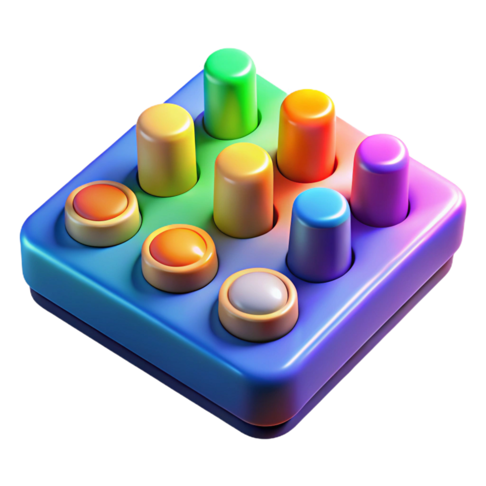 vibrant contemporary Equalizer Knobs Colorful Backlit Isolated Cutout detailed png