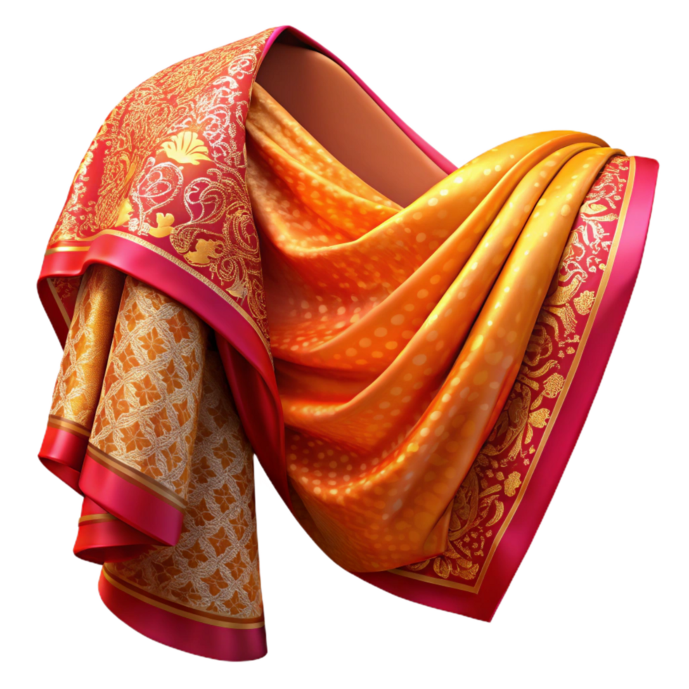vibrant traditional Vibrant Indian Sari Fabric Pattern Transparent detailed png