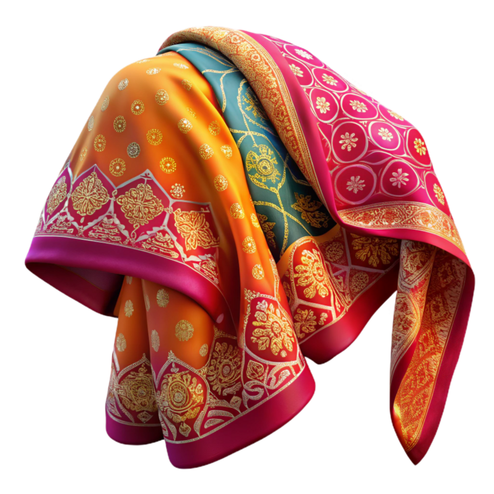 vibrant abstract Vibrant Indian Sari Fabric Pattern Transparent professional png
