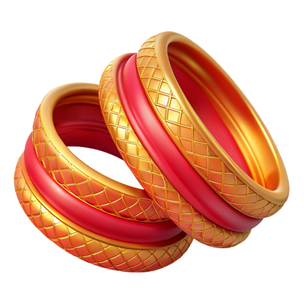 extraordinary classic Vibrant Indian Wedding Bangles Gold and Red Transparent png