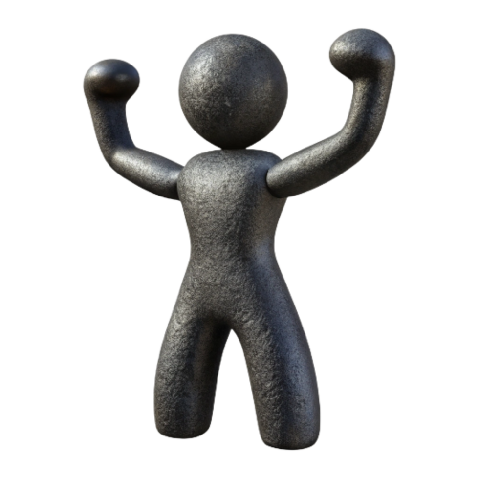 vibrant abstract Victory Pose Silhouette Black Cutout authentic png