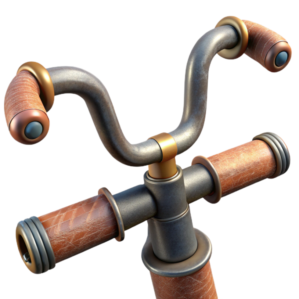 beautiful minimalist Vintage Bicycle Handlebar Close Up Isolated genuine png