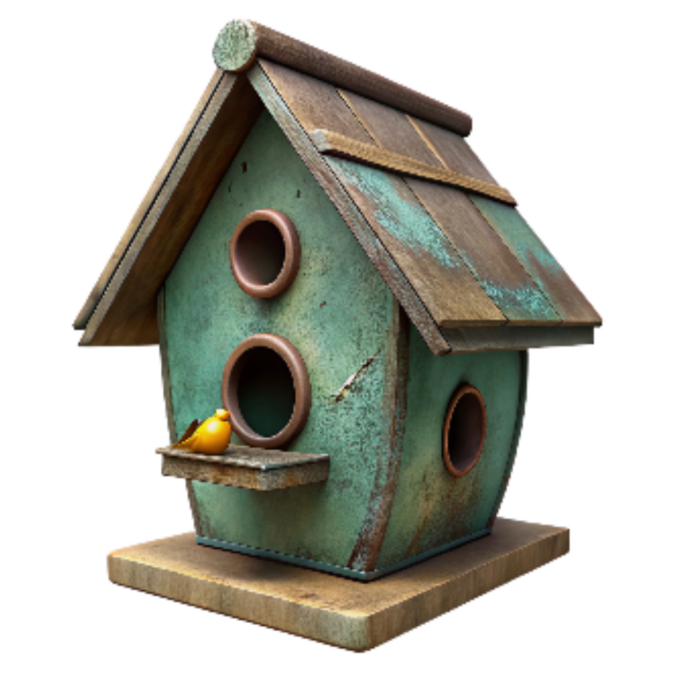 impressive classic Vintage Birdhouse with Perch Isolated detailed png