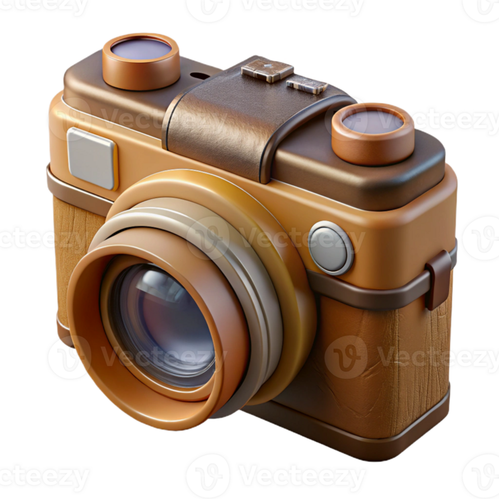 impressive creative Vintage Camera with Lens Cap Transparent Background png