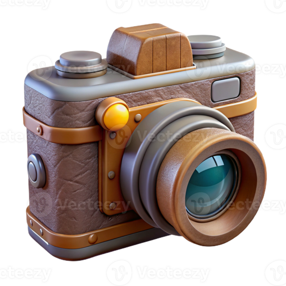 elegant contemporary Vintage Camera with Lens Cap Transparent Background original png