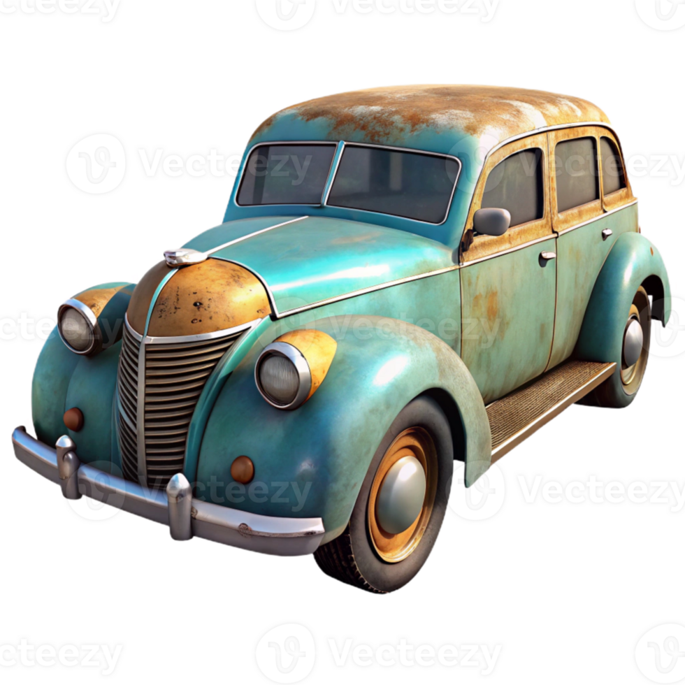 serene abstract Vintage Car Rustic Setting Transparent Background high resolution png
