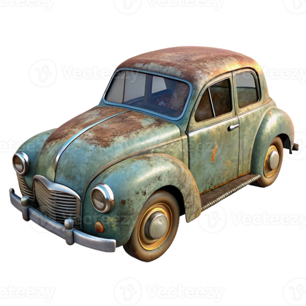 impressive artistic Vintage Car Rustic Setting Transparent Background original png