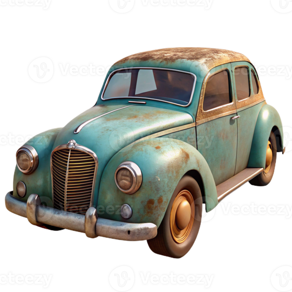 wonderful classic Vintage Car Rustic Setting Transparent Background premium png