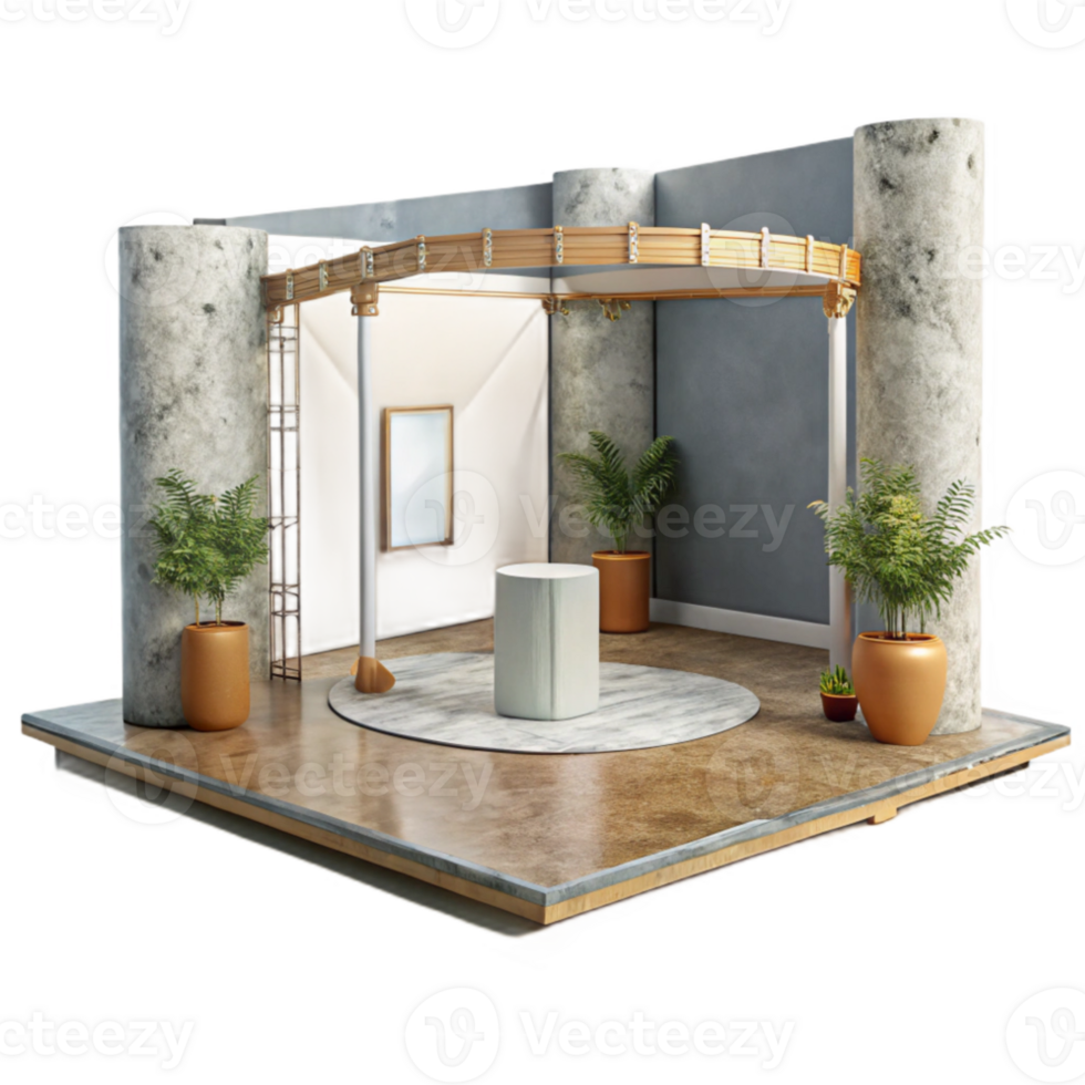 stunning artistic Exhibition Space Flexible Layout Isolated professional png