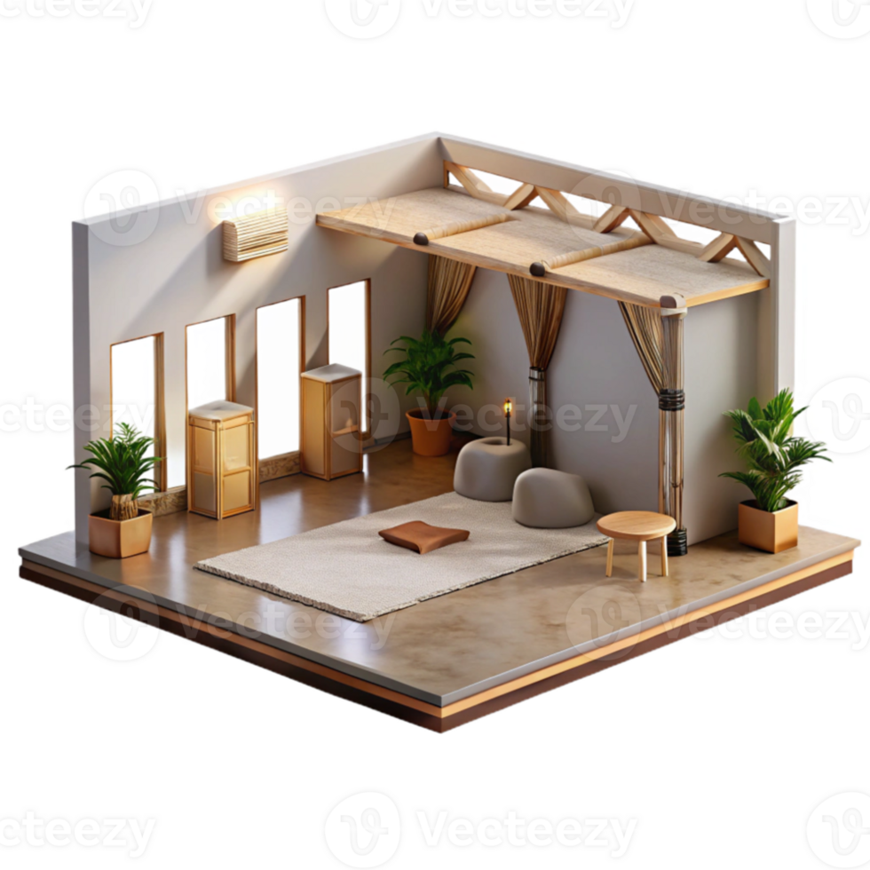 elegant classic Exhibition Space Open Plan Isolated high quality png