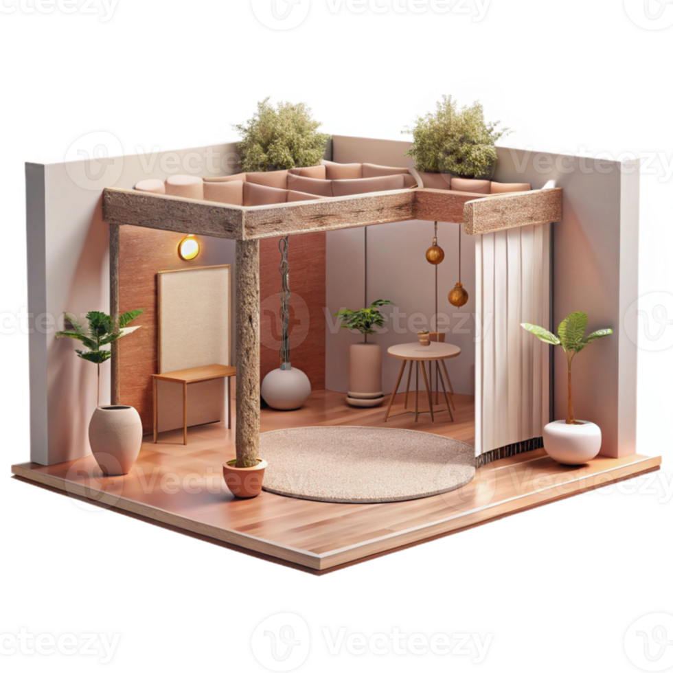elegant creative Exhibition Space Open Plan Isolated detailed png