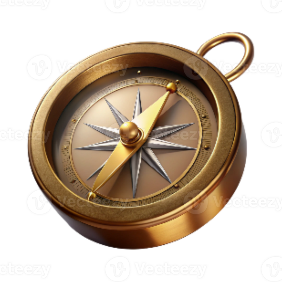 wonderful minimalist Vintage Compass with Brass Casing Isolated exclusive png