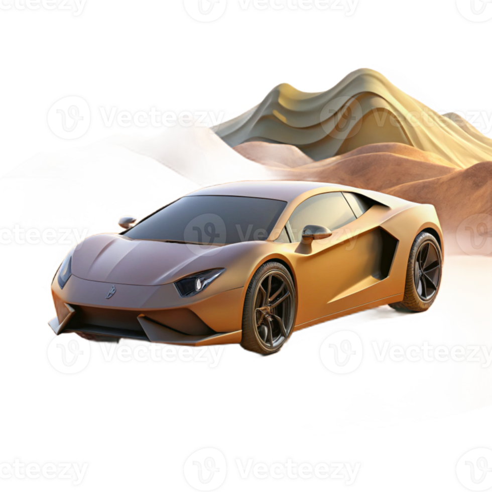 magnificent creative Exotic Car Desert Background Isolated high resolution png