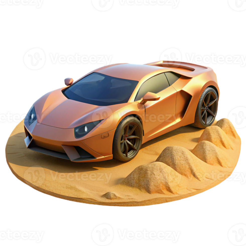 elegant abstract Exotic Car Desert Background Isolated high resolution png