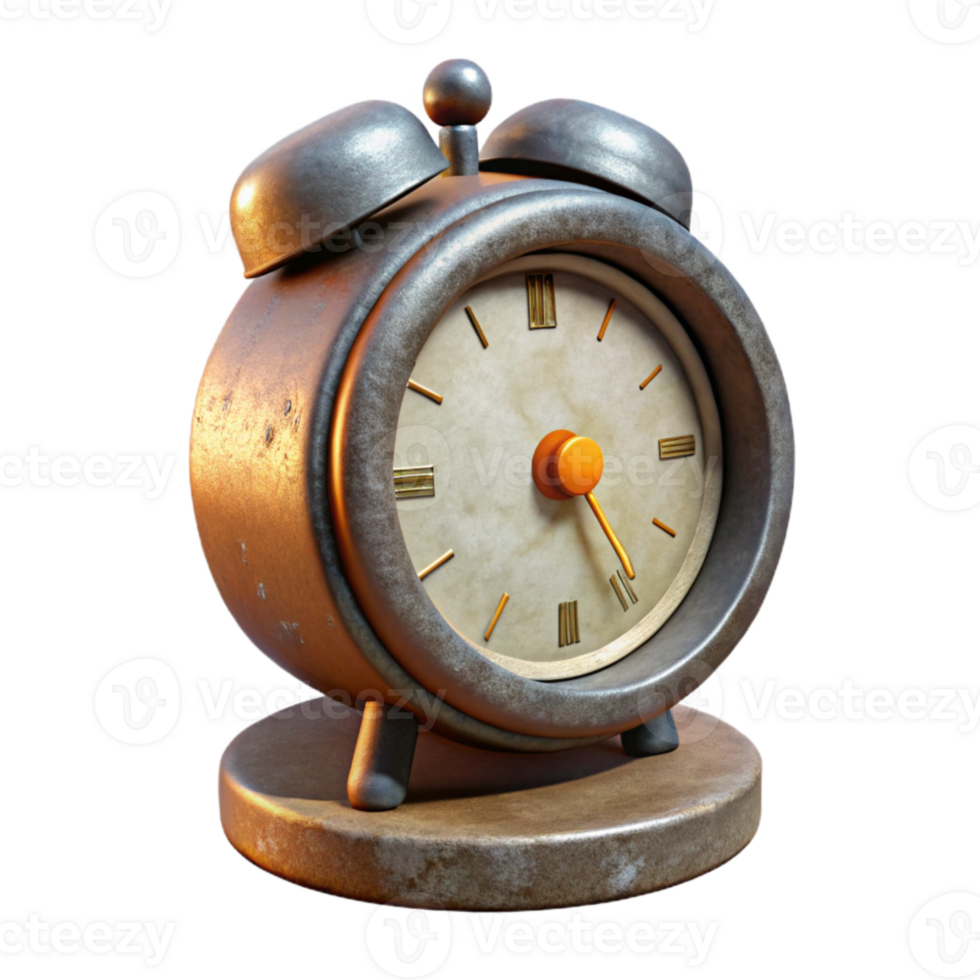 elegant modern Vintage Desk Clock with Time Management Concept Cutout genuine png