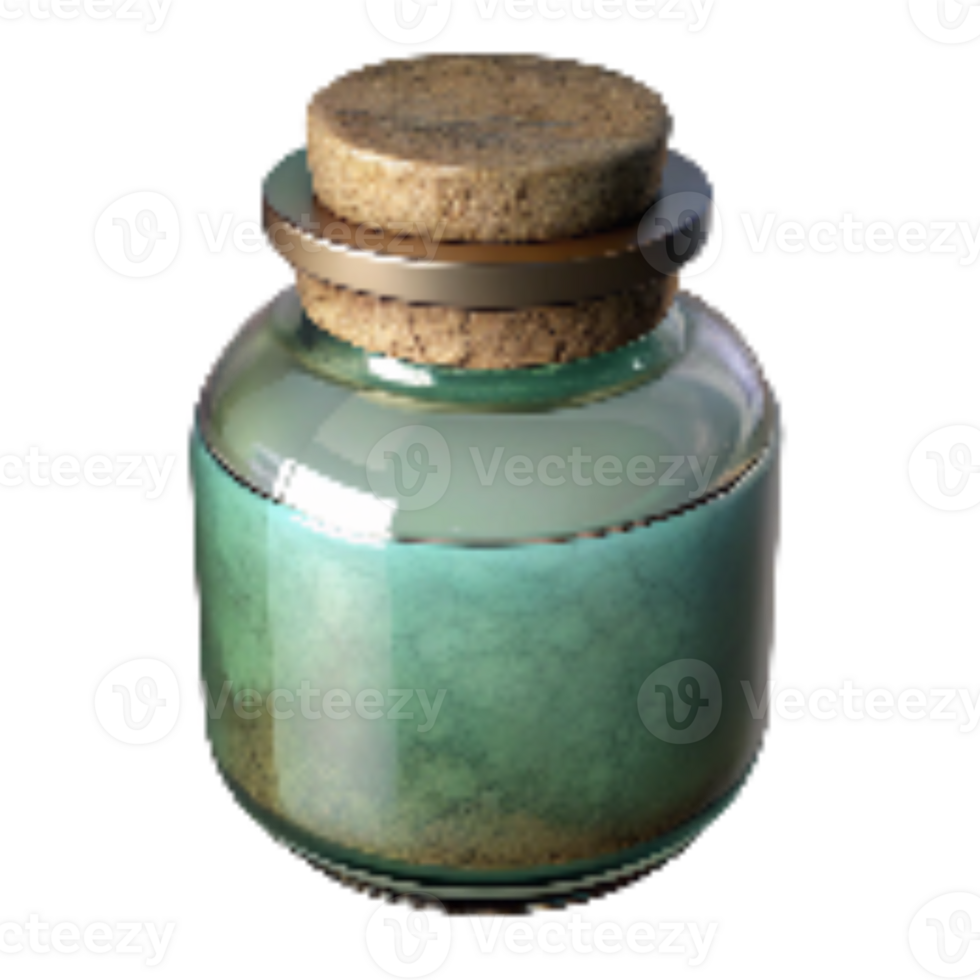 impressive rustic Vintage Glass Jar with Cork Lid Isolated Element original png