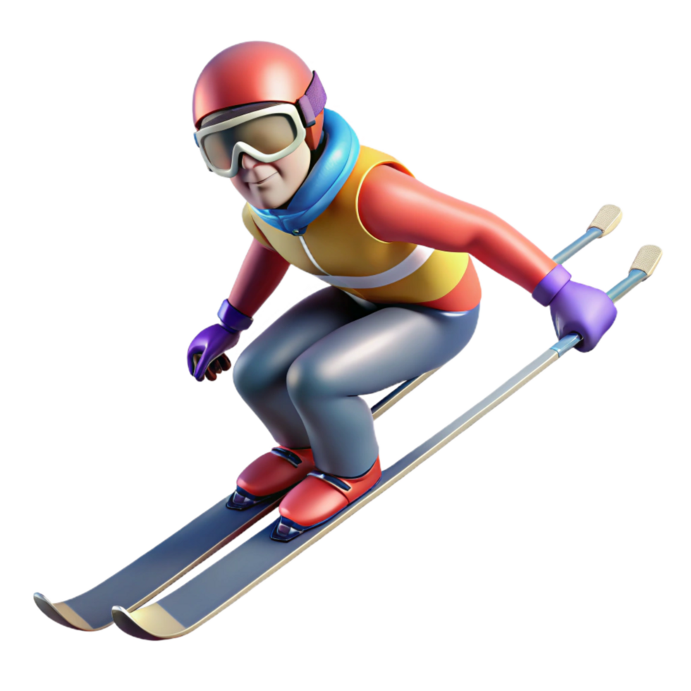 stunning abstract Extreme Skier in Mid Air Isolated on Transparent Background original png