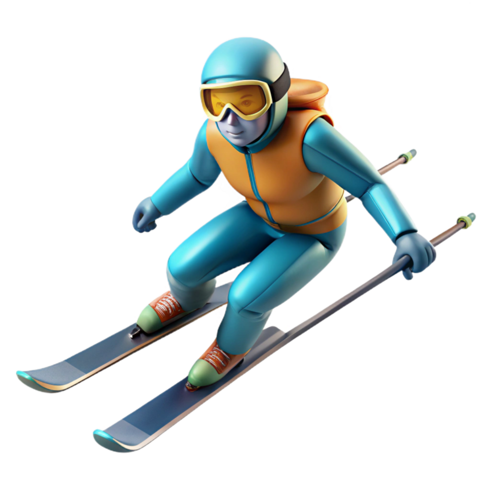 dramatic abstract Extreme Skier in Mid Air Isolated on Transparent Background professional png