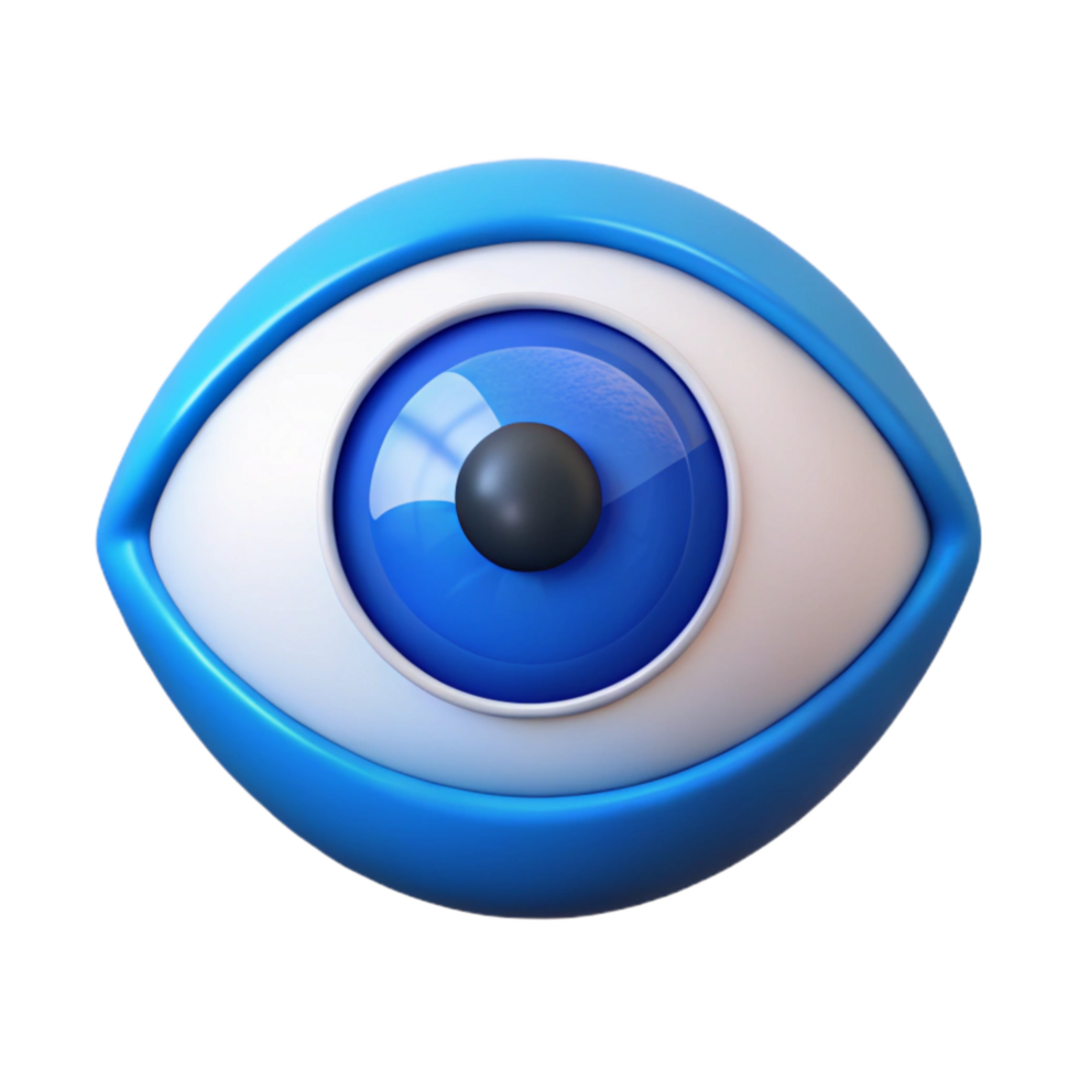 dramatic abstract Eye Health Icon with Blue Eye Transparent Background genuine png