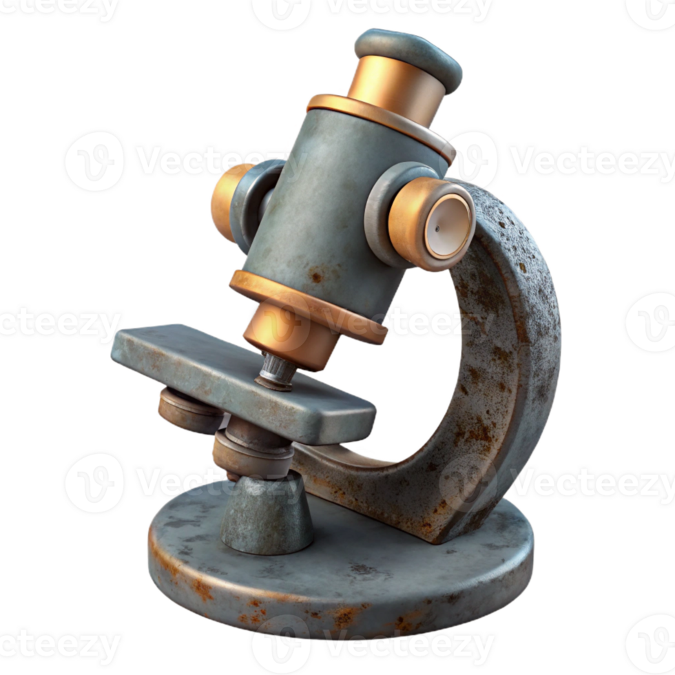 elegant classic Vintage Microscope Front View Isolated Element professional png