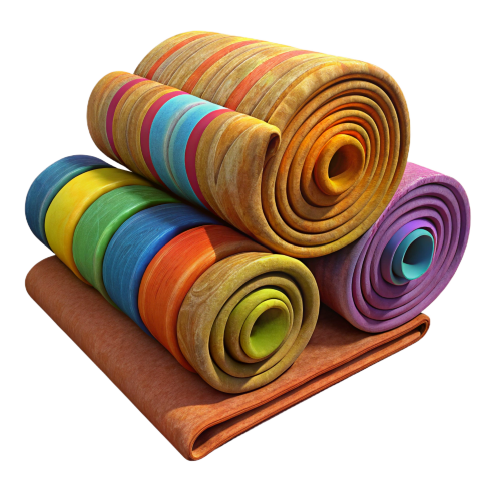 serene classic Fabric Rolls in Textile Shop Colorful Selection Cutout detailed png