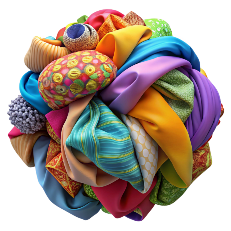 magnificent minimalist Fabric Scraps Colorful Pile Cutout original png