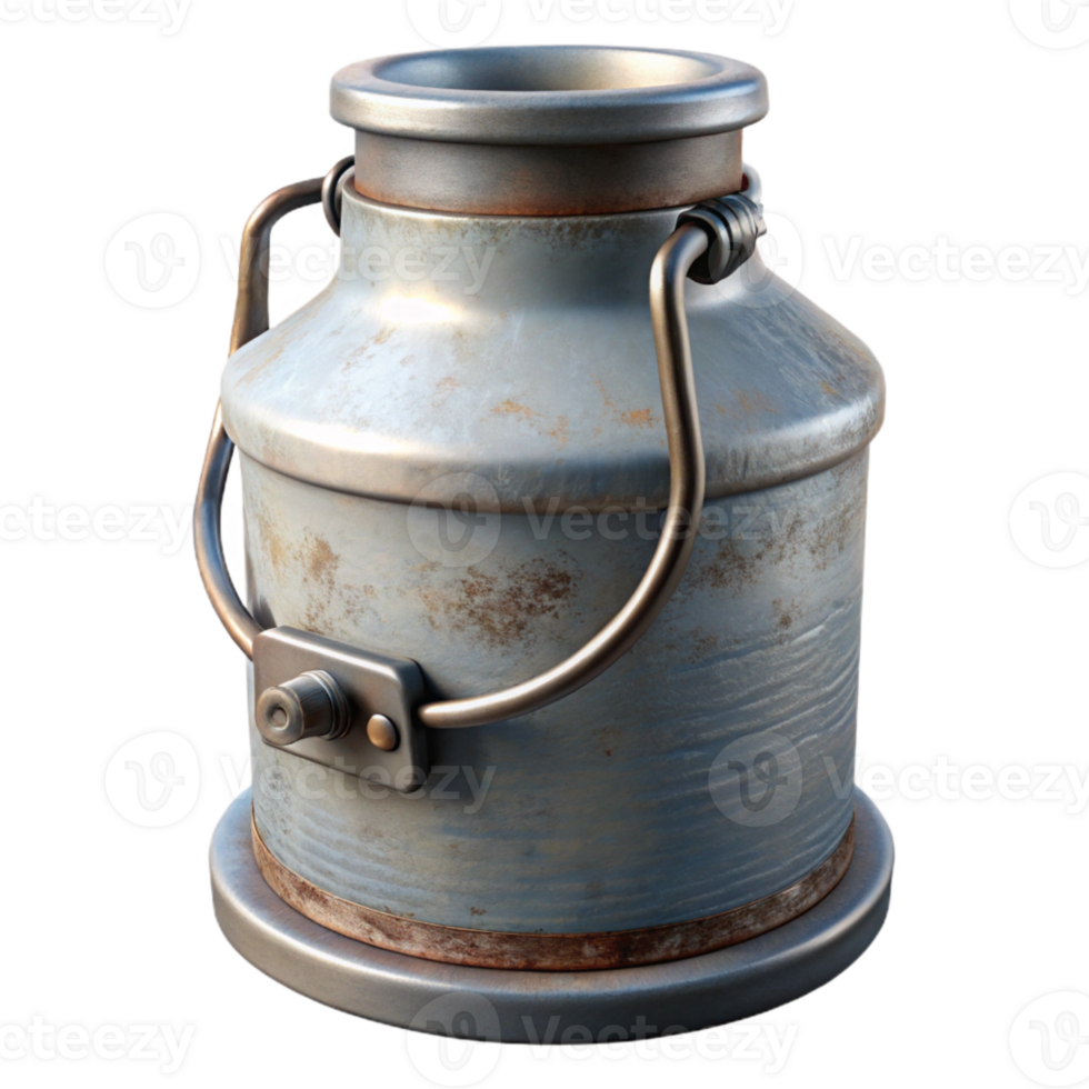 vibrant contemporary Vintage Milk Can Metal with Handle Cutout premium png