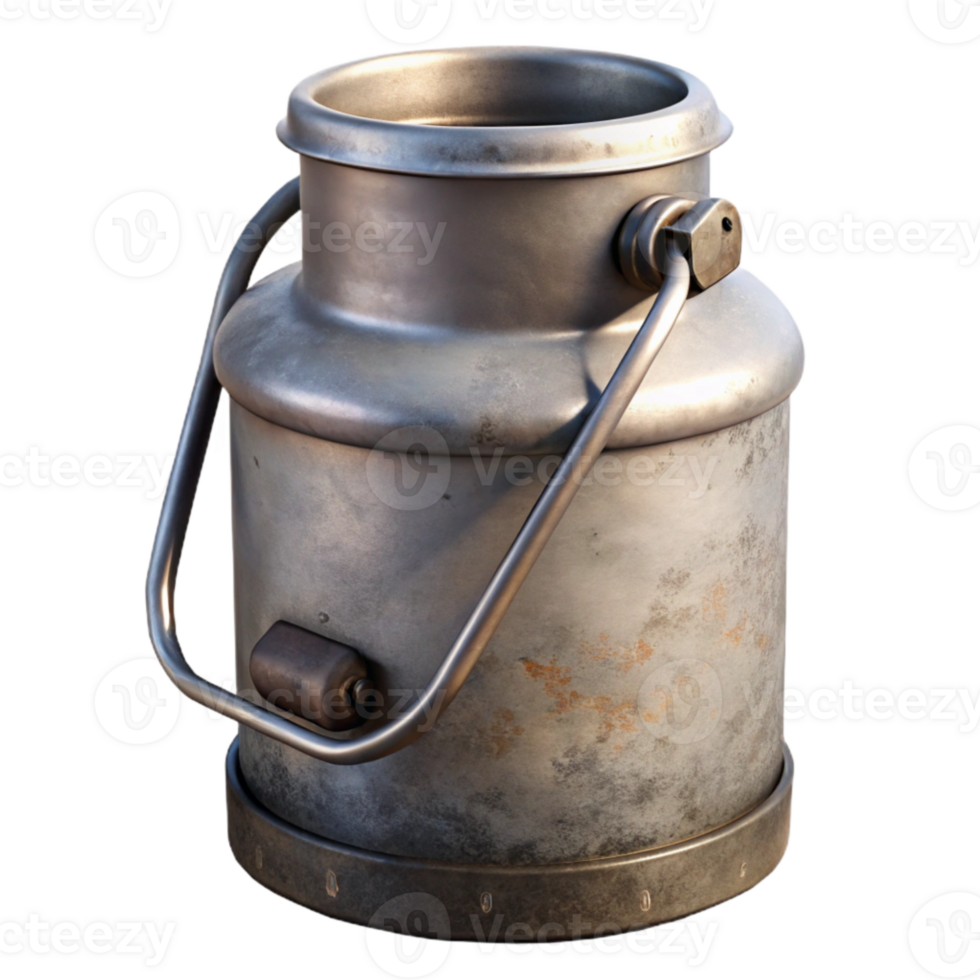 dramatic traditional Vintage Milk Can Metal with Handle Cutout high quality png